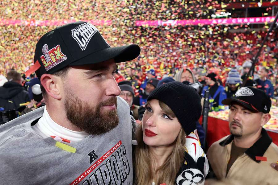 Travis Kelce y Taylor Swift, en enero de 2025