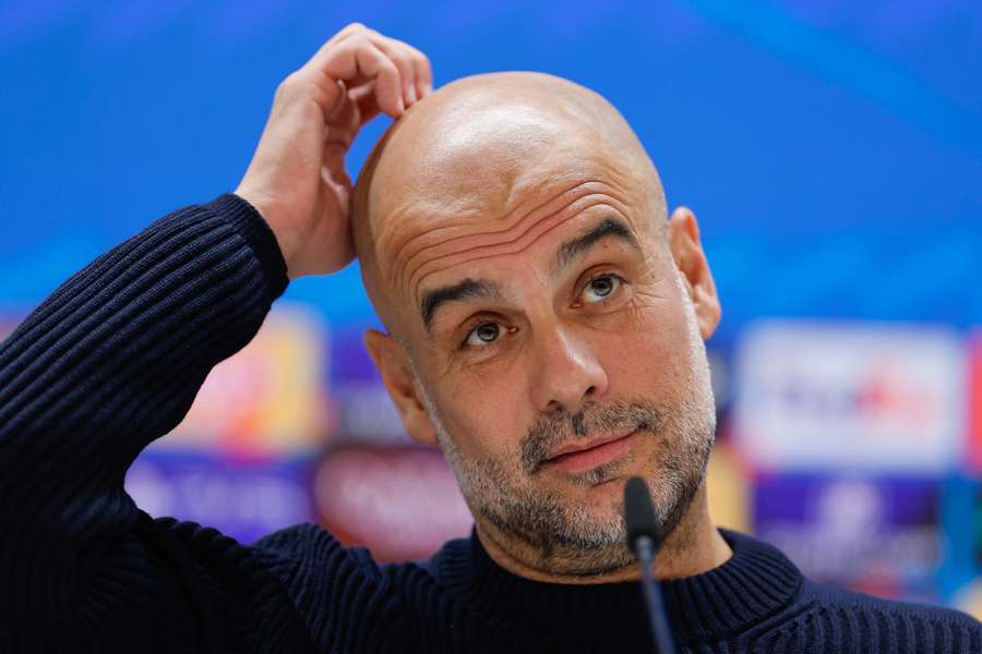 Guardiola la conferința de presă de marți.