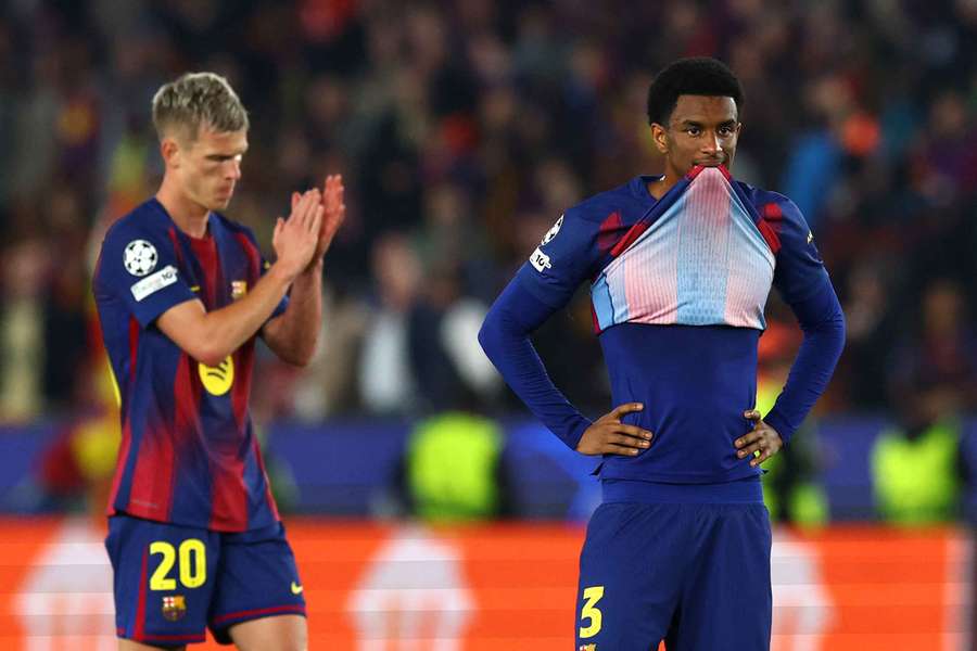 La delusione nei volti dei calciatori del Barça