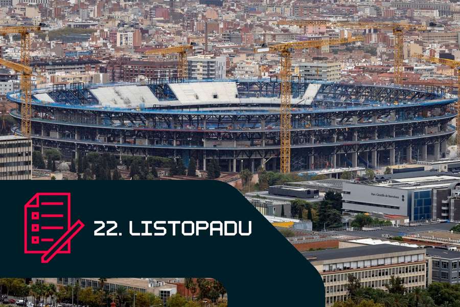 Nový, ale stále ještě nedostavěný stadion Barcelony zažije premiéru. Nový, ale stále ještě nedostavěný stadion Barcelony zažije premiéru.