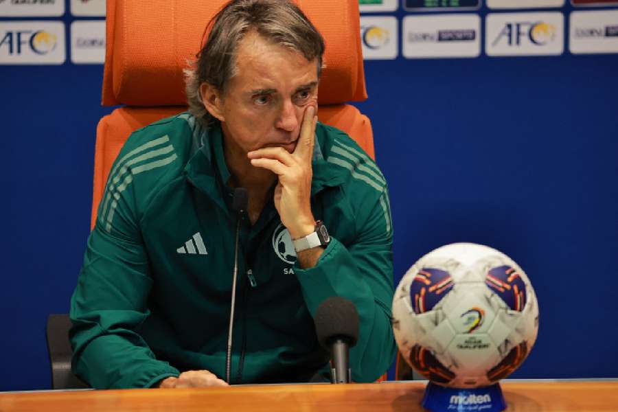 Mancini during a press conference 