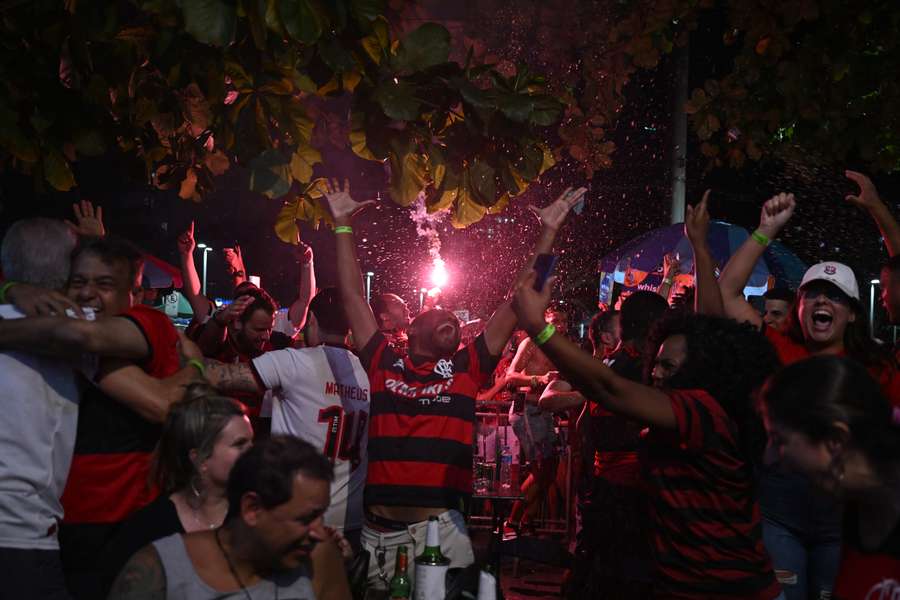 La festa dei tifosi del Flamengo