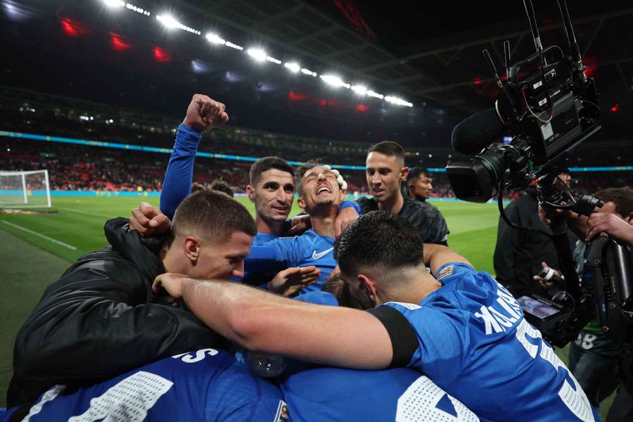 Greece celebrate their historic win