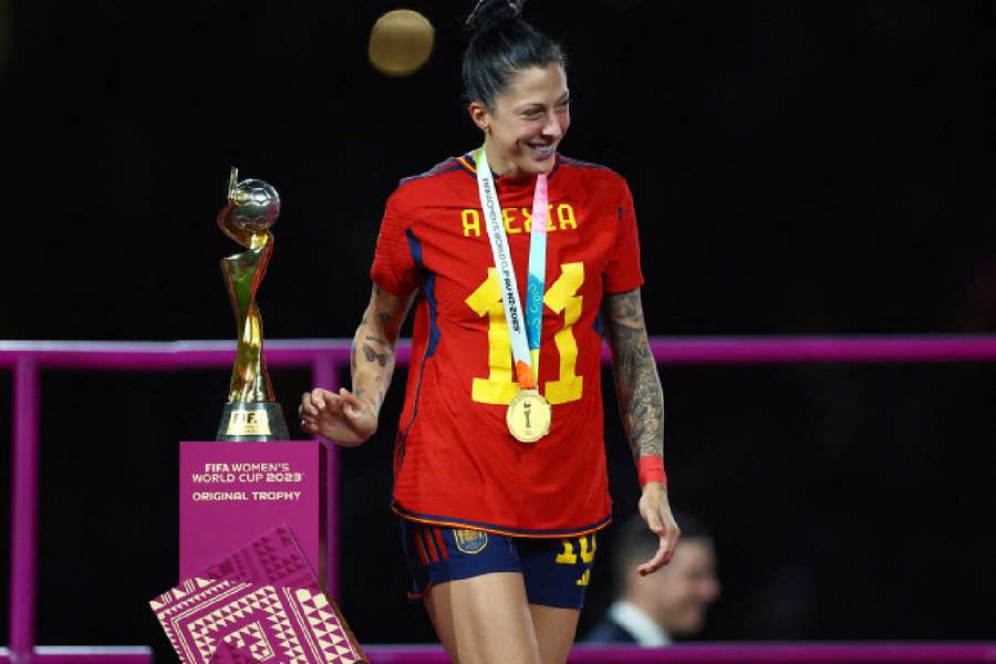  Spain's Jennifer Hermoso celebrates with the World Cup