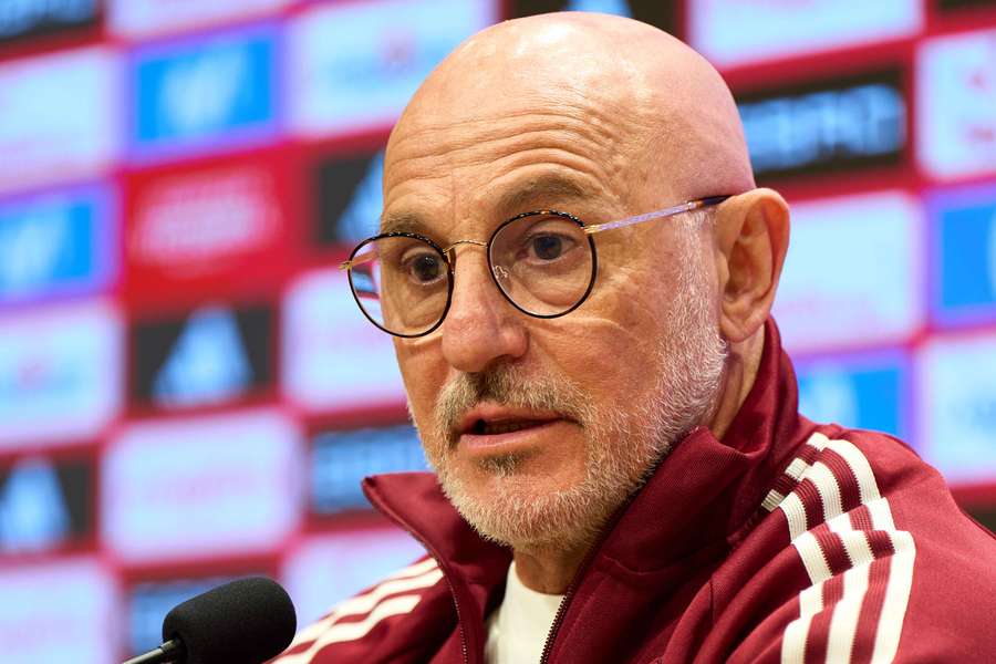 De la Fuente, durante la rueda de prensa previa al choque ante Serbia