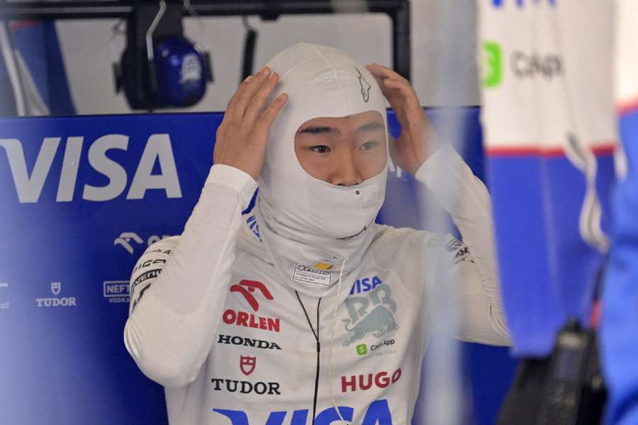 RB driver Yuki Tsunoda in the pit lane in Montreal