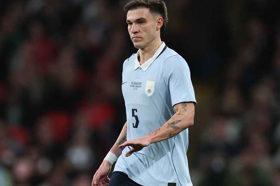 Ugarte em ação pelo Uruguai