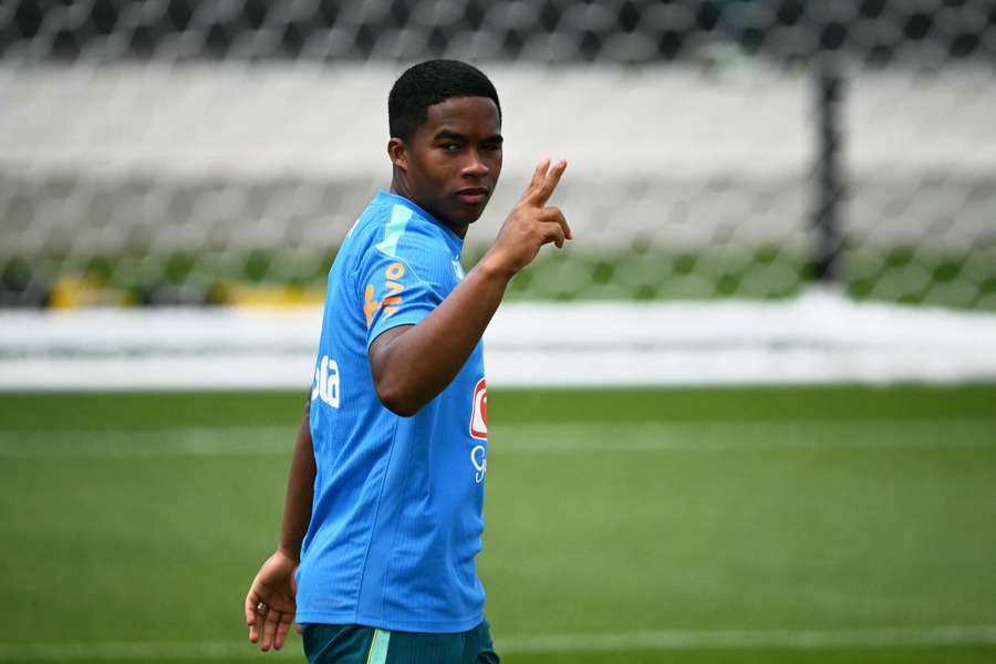 Endrick no treinamento da Seleção em Nova Jersey
