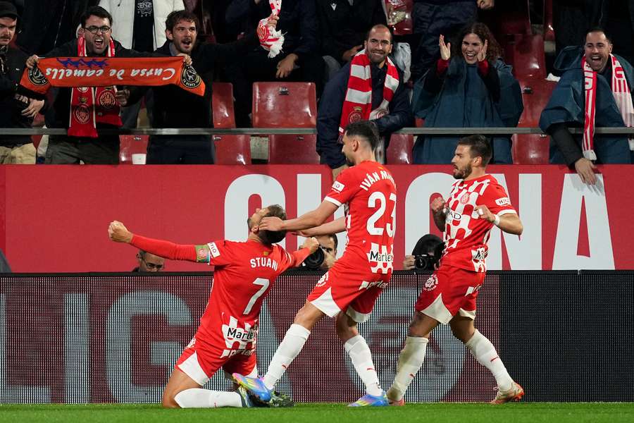 Stuani celebra su gol ante el Mallorca