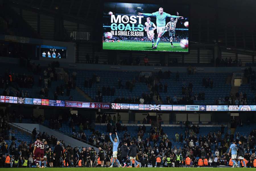 Haaland's celebration and milestone on the big screen