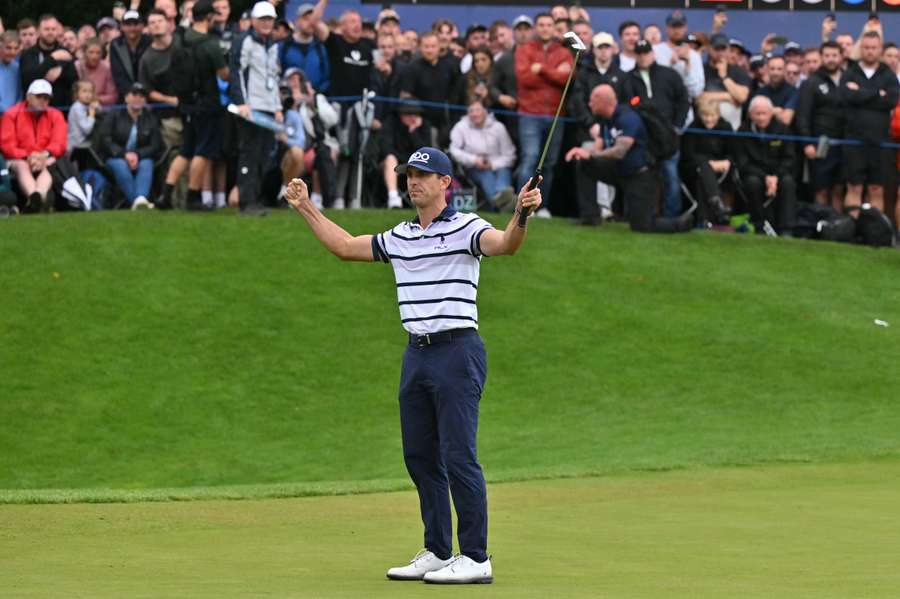 Billy Horschel is zielsgelukkig na het winnen van het BMW PGA Championship