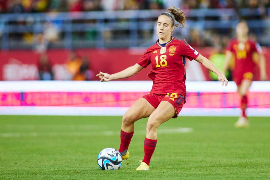 Maite Oroz durante un partido de España