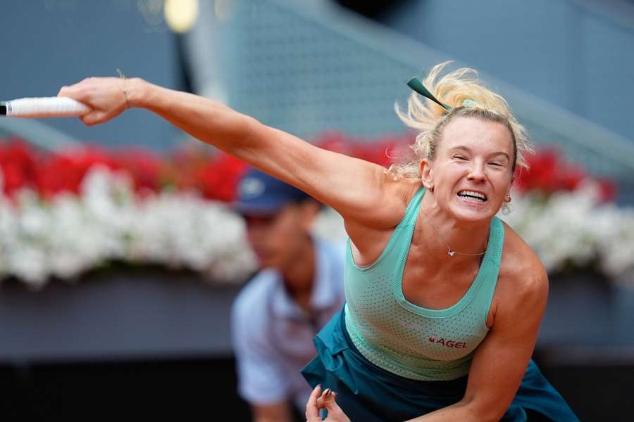 Kateřina Siniaková v boji o postup do dalšího kola.