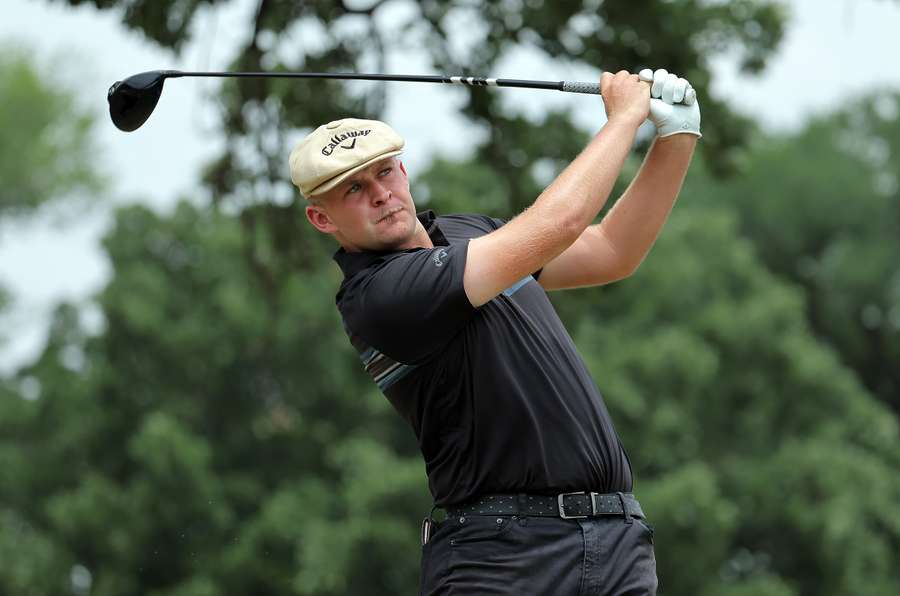 Hall in action at the Charles Schwab Challenge tournament