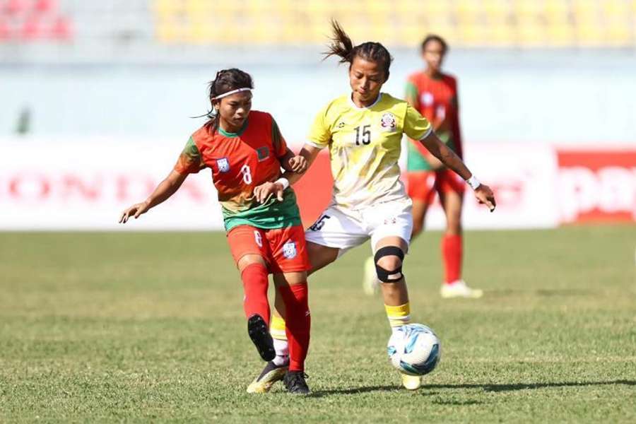 Sonam Choden (15) in action for Bhutan Sonam Choden (15) in action for Bhutan