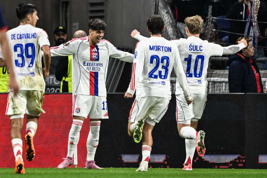 Afonso Moreira festeja pelo Lyon Afonso Moreira festeja pelo Lyon