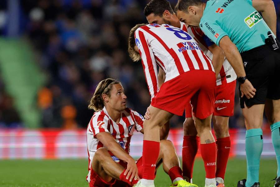Marcos Llorente, en el momento de su lesión