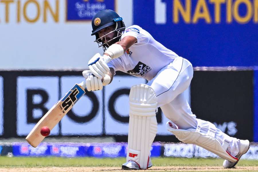 Kusal Mendis plays a shot during the first day's play of the first Test match between Sri Lanka and Ireland