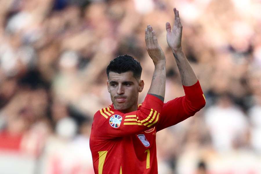 Morata celebrates his goal for Spain