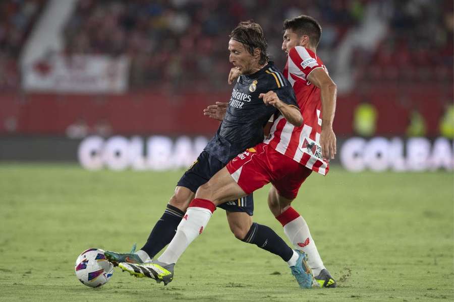 Modric jugó sólo la recta final del partido en Almería.