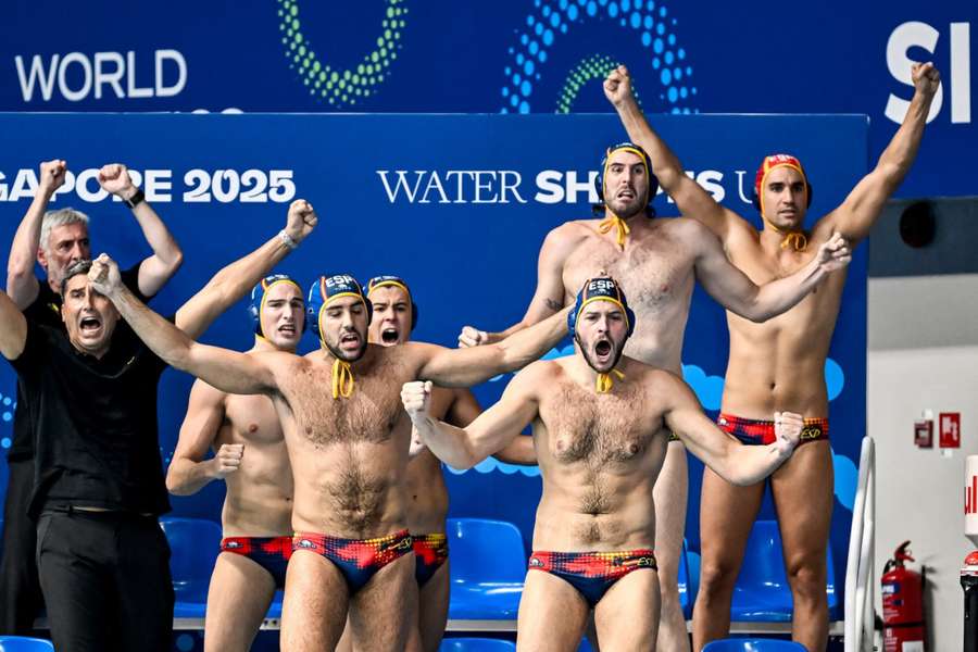 Los jugadores de España celebran su victoria en el Mundial Los jugadores de España celebran su victoria en el Mundial