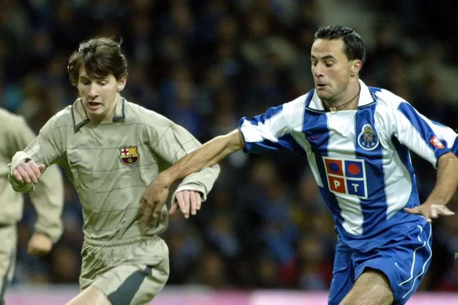 Lionel Messi escapa a Hélder Barbosa Lionel Messi escapa a Hélder Barbosa