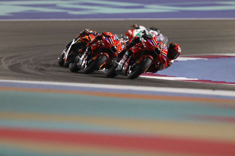 Francesco Bagnaia and Marc Marquez in action Francesco Bagnaia and Marc Marquez in action