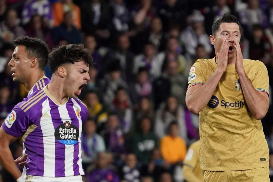 Lewa fez o gol de honra do Barça contra o Valladolid