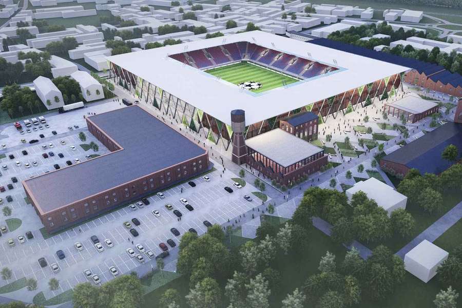 To nie oficjalna koncepcja, ale projekt Pauli Jaworek posłużył miastu i Rakowowi za wizualizację możliwego stadionu na terenie Elanexu 