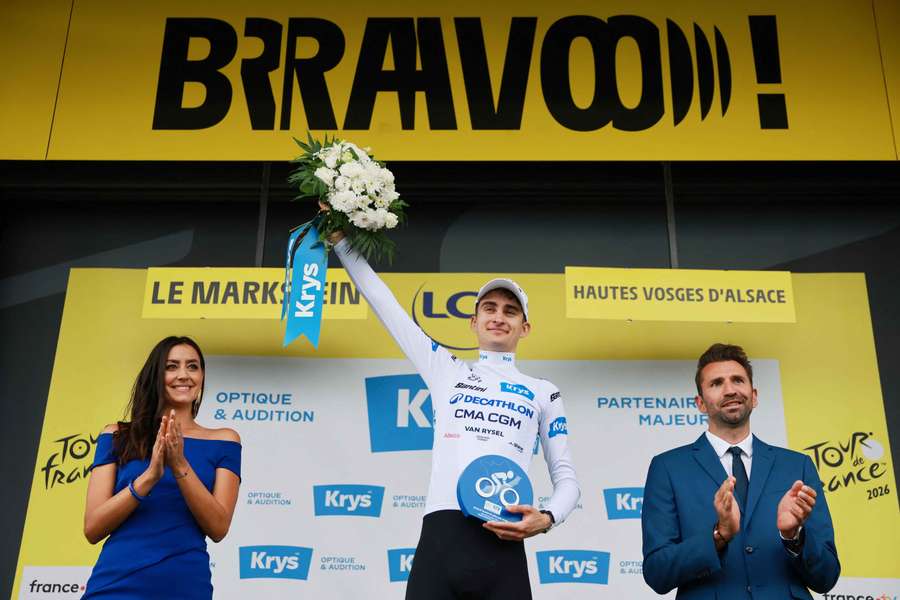 Paul Seixas took over the white jersey after stage 14 Paul Seixas took over the white jersey after stage 14