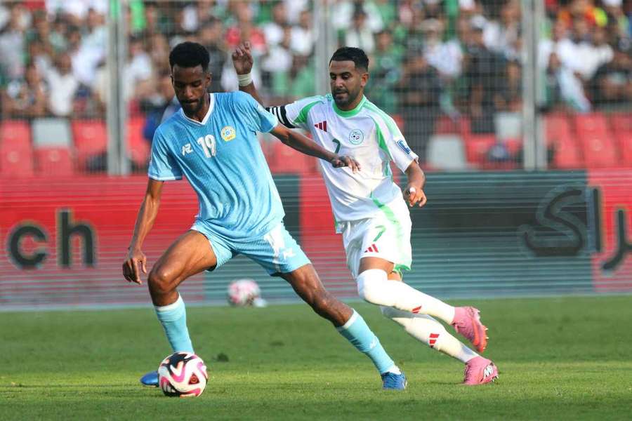 Mahrez (R) in action against Somalia