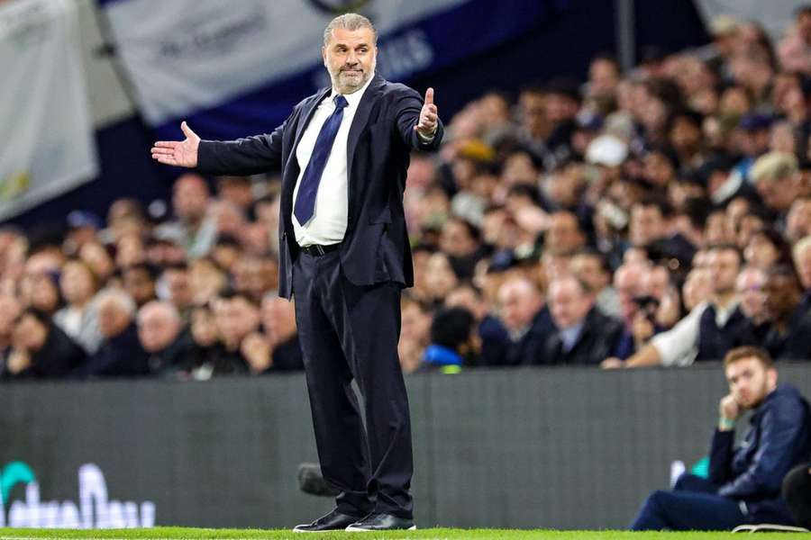 Ange Postecoglou during the Premier League match between Tottenham Hotspur and Manchester City