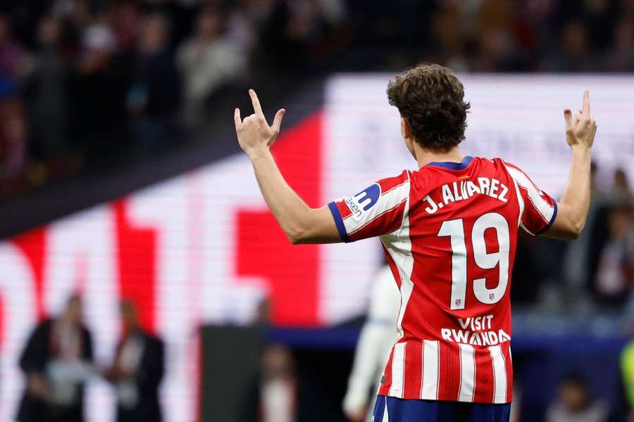 Julián celebra su gol en el Metropolitano