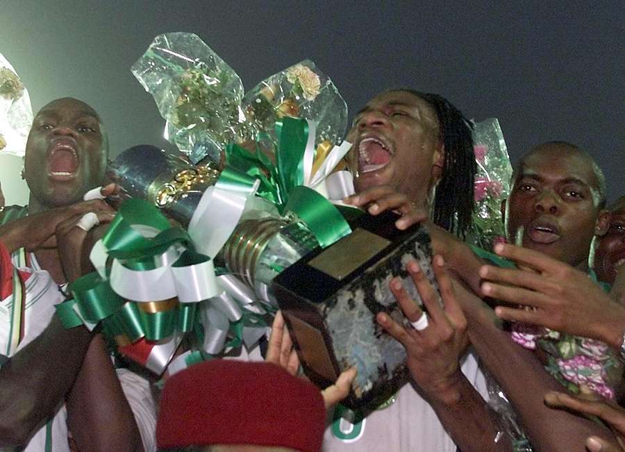 Rigobert Song after the 2000 AFCON final