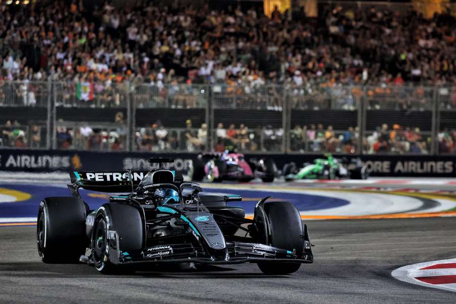 George Russell in action in Singapore
