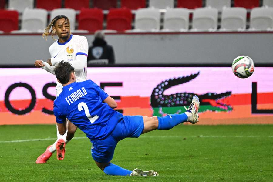 Bradley Barcola lors du match aller à Budapest.