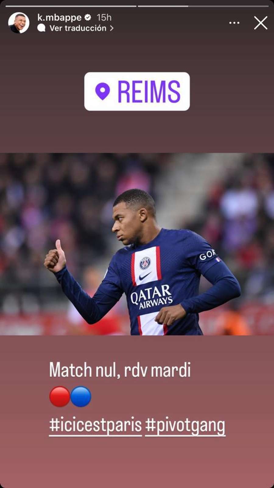 Kylian Mbappé ironiza en Instagram sobre su posición en la punta de ataque del PSG.