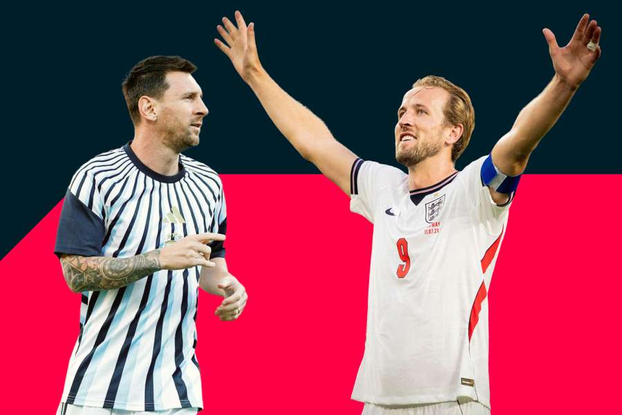 Argentina's Lionel Messi (left) and England's Harry Kane carry the World Cup hopes of both of their nations