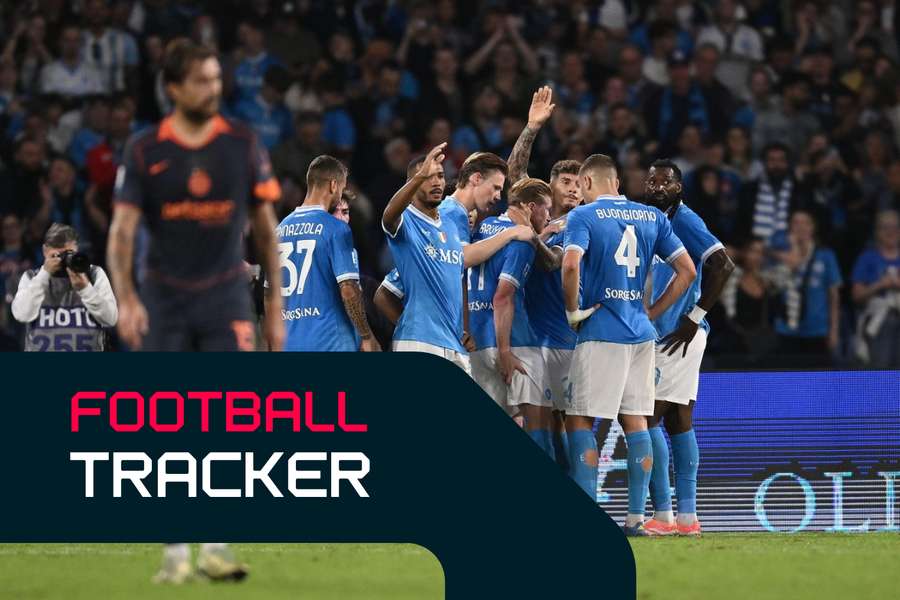 Napoli celebrate opening goal Napoli celebrate opening goal