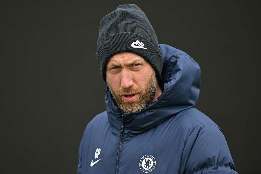 Chelsea's English head coach Graham Potter attends a training session