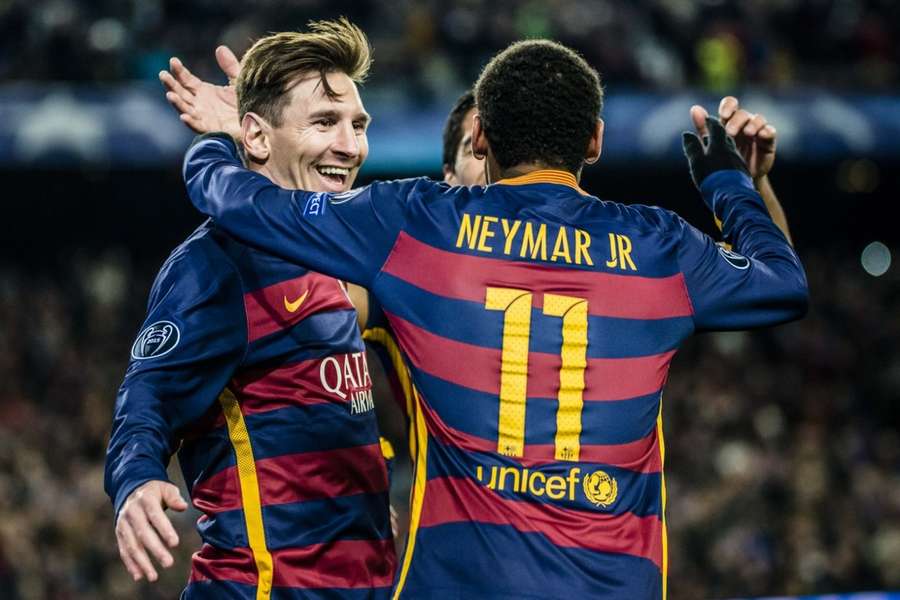 Neymar e Messi quando representavam o Barcelona