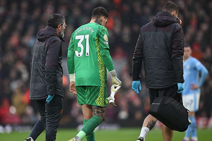 Ederson suffered an injury against Liverpool
