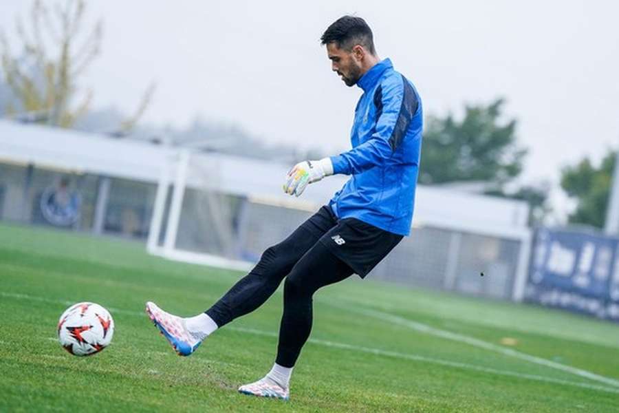 Diogo Costa no treino do FC Porto