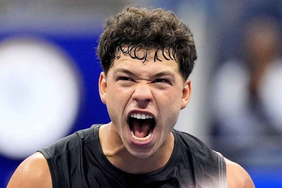 Ben Shelton moves on at the US Open. Ben Shelton moves on at the US Open.