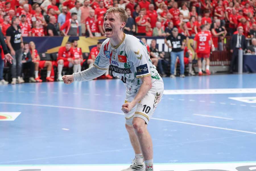 Gisli Kristjansson brüllt vor Freude Gisli Kristjansson brüllt vor Freude