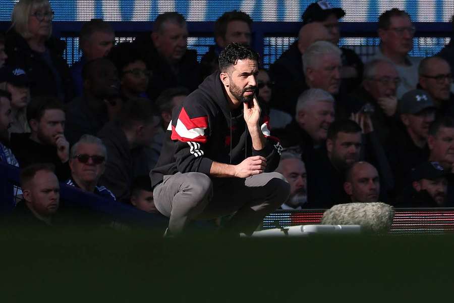 Ruben Amorim lors de la rencontre de ce samedi entre Everton et Manchester United. 