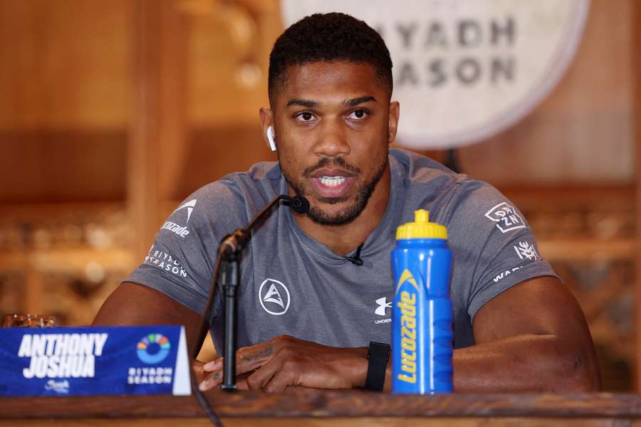 Joshua speaks to the media ahead of his fight