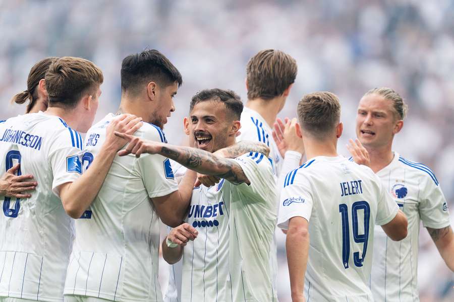 FCK jubler over i scoring i deres seneste kamp i Superligaen