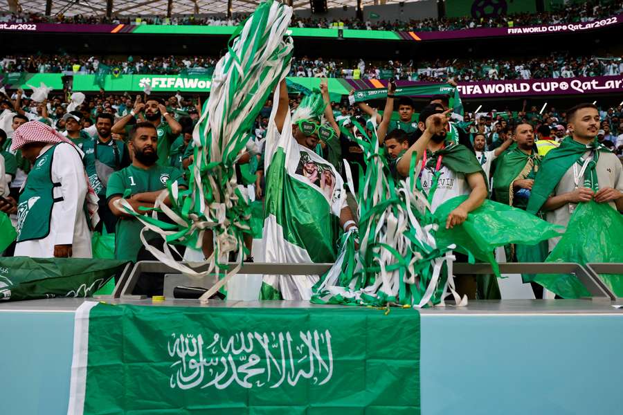 Aficionados de Arabia Saudí en el Mundial de Catar 2022