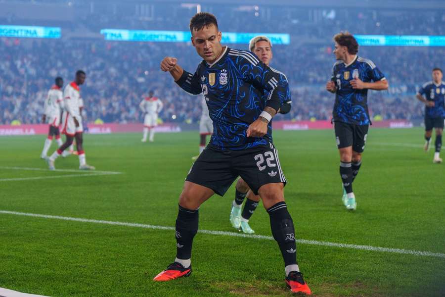 Lautaro Martinez celebrates his goal Lautaro Martinez celebrates his goal